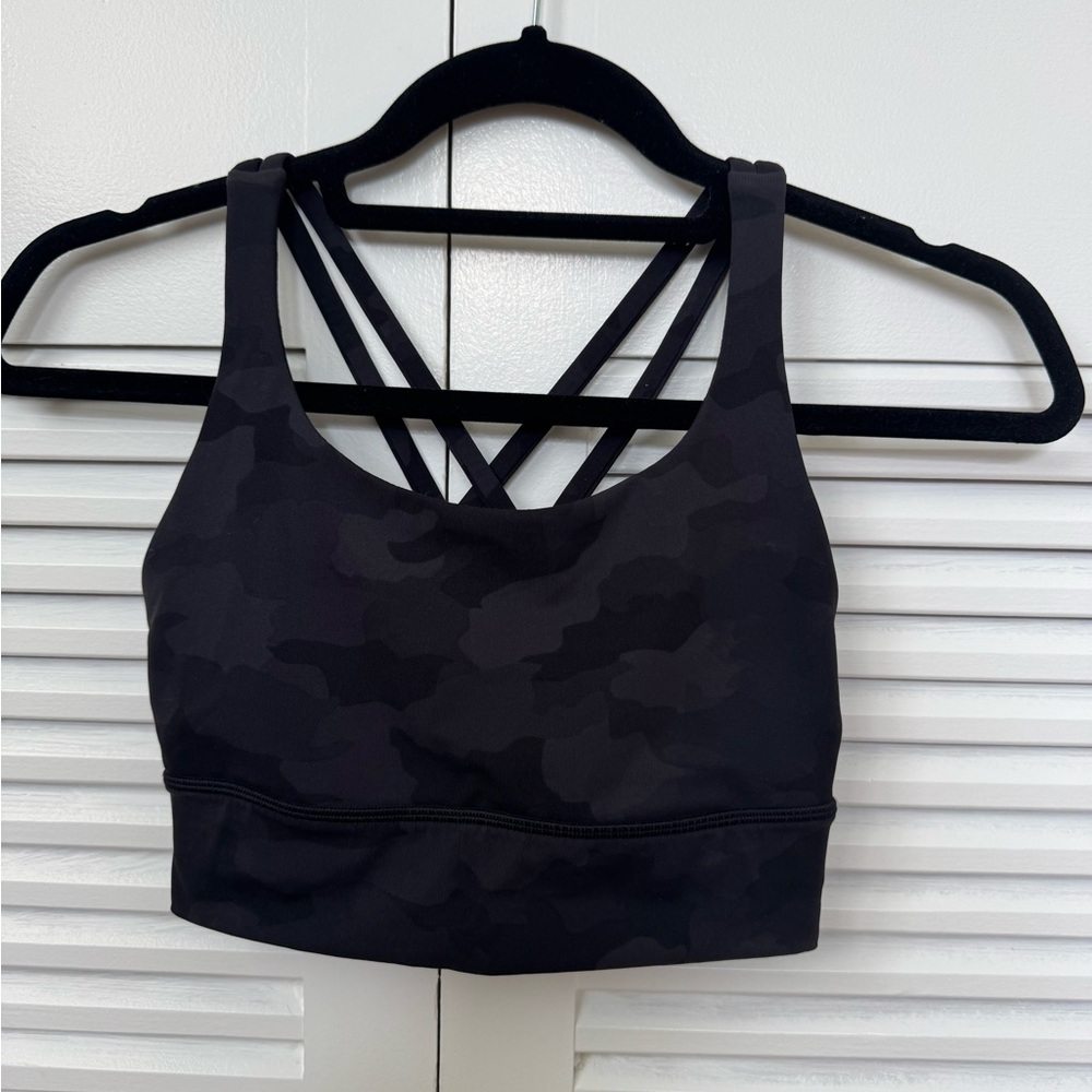 Lulu Lemon Black Camouflage Sports Bra
